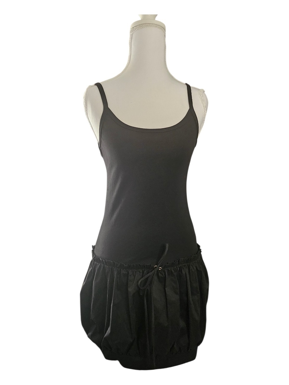 Black Tank Top Dress with Bubble Skirt